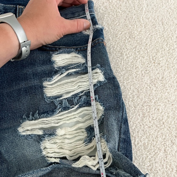 7 for all Mankind Distressed Denim Shorts - Picture 7 of 9